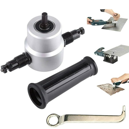Mortilo Accessories Double Head Sheet Nibbler Metal Cutter with Quality Nibbler Drill Attachment for Straight Curve and Circle Cutting Silver
Mortilo Accessories Double Head Sheet Nibbler Metal Cutter with Quality Nibbler Drill Attachment for Straight Curve and Circle Cutting Silver