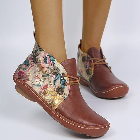 TUTUnaumb Winter Hot Sale Clearance Retro Women Leather Flat Lace-Up Flower Print Short Booties Round Toe Shoes for Party/Wedding/Leisure-Brown
TUTUnaumb Winter Hot Sale Clearance Retro Women Leather Flat Lace-Up Flower Print Short Booties Round Toe Shoes for Party/Wedding/Leisure-Brown