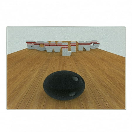 Bowling Party Cutting Board Bowling Alley with Skittles and Ball in Position Hobby Print Decorative Tempered Glass Cutting and Serving Board Small Size Pale Brown Black White by Ambesonne
Bowling Party Cutting Board Bowling Alley with Skittles and Ball in Position Hobby Print Decorative Tempered Glass Cutting and Serving Board Small Size Pale Brown Black White by Ambesonne