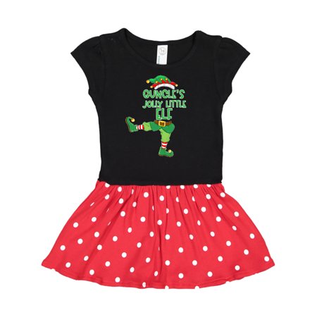 Inktastic Christmas Guncle s Jolly Little Elf Gift Toddler Girl Dress