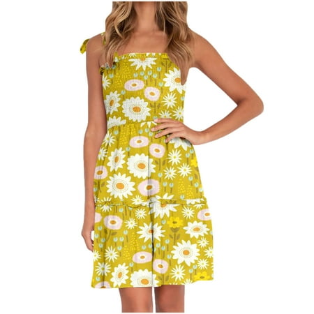 FORHVIPS Maternity Dress for Photoshoot Women s Fashion Casual Mid Waist Sleeveless Floral Print Dress With Slim Straps Sleeveless Round-Neck Dress Sundresses for Women Yellow M
FORHVIPS Maternity Dress for Photoshoot Women s Fashion Casual Mid Waist Sleeveless Floral Print Dress With Slim Straps Sleeveless Round-Neck Dress Sundresses for Women Yellow M
