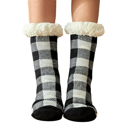 Famure Winter Slipper Socks Christmas Soft Cozy Plaid Plush Stockings For Women Christmas Fuzzy Slipper Stockings Stuffer With Non-Skid Rubber Suitable For Cabin Socks Bed Socks Thermal Socks
Famure Winter Slipper Socks Christmas Soft Cozy Plaid Plush Stockings For Women Christmas Fuzzy Slipper Stockings Stuffer With Non-Skid Rubber Suitable For Cabin Socks Bed Socks Thermal Socks