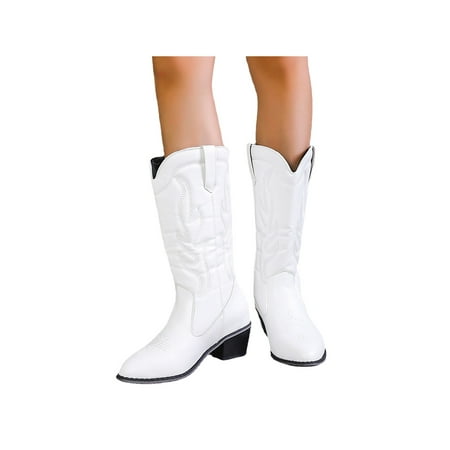 Ymiytan Women Chunky Heel Winter Shoes Work Casual Embroidered Western Cowgirl Boots Outdoor Non-Slip Pointed Toe Boot White 8
Ymiytan Women Chunky Heel Winter Shoes Work Casual Embroidered Western Cowgirl Boots Outdoor Non-Slip Pointed Toe Boot White 8