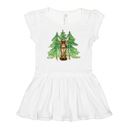 Inktastic Alaska Moose and Trees Gift Baby Girl Dress 
Inktastic Alaska Moose and Trees Gift Baby Girl Dress
