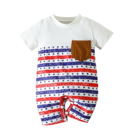 Toddler Boys Bodysuit Independence Day Striped Printed Short Sleeve Outdoor Sports Play Wear Soft Jumpsuits
Toddler Boys Bodysuit Independence Day Striped Printed Short Sleeve Outdoor Sports Play Wear Soft Jumpsuits