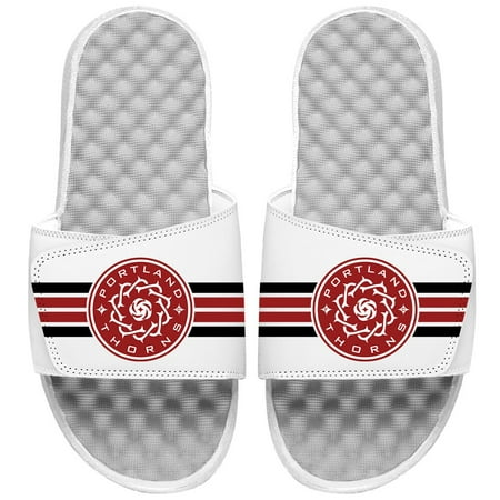 Men s ISlide White Portland Thorns FC Stripes Slide Sandals