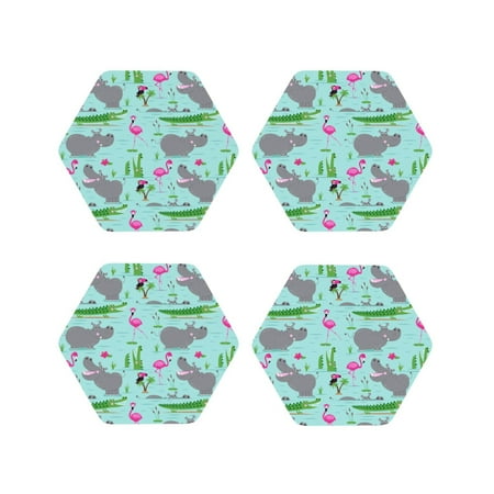 Kdxio Hippo With Flamingos And Crocodiles Funny Coasters 4 Pcs Leather Coasters Housewarming Gifts Protect Furniture from Water Marks Scratch and Damage
Kdxio Hippo With Flamingos And Crocodiles Funny Coasters 4 Pcs Leather Coasters Housewarming Gifts Protect Furniture from Water Marks Scratch and Damage