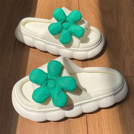 CoCopeaunt New Seasons Home Non SlipThick Bottom Mute Linen Cotton Cotton Womens Slippers Cute Shape Couple Slippers Womens Slippers