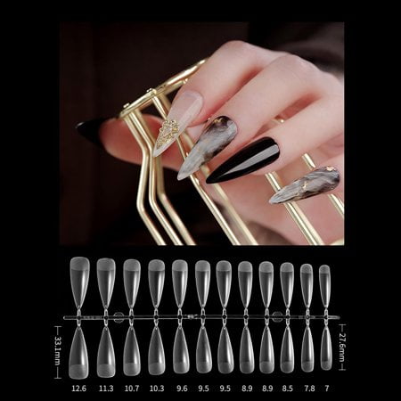 504 Pieces Of Non-marking Thin Nail Trapezoid Drop Almonds Frosted To Extend