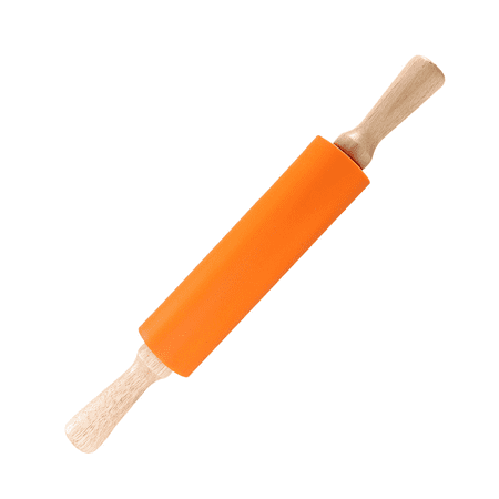 Silicone Rolling Pin - Dough Roller for Pizza Cookie with Wooden Handle & Nonstick Surface - Rolling Pins for Baking Orange Large
Silicone Rolling Pin - Dough Roller for Pizza Cookie with Wooden Handle & Nonstick Surface - Rolling Pins for Baking Orange Large