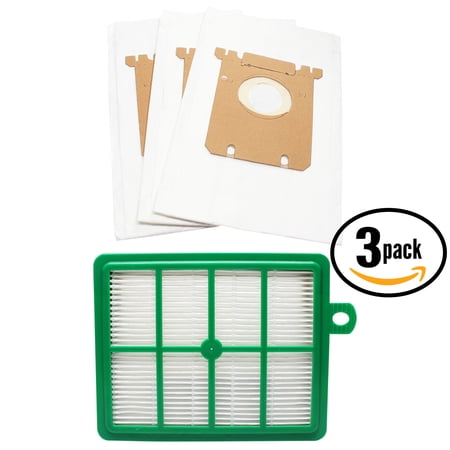 9 Replacement Sanitaire SP6950A Vacuum Bags & 3 Filter - Compatible Sanitaire S-Bag Vacuum Bag & EL012B Filter