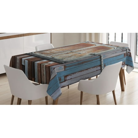 Rustic Decor Tablecloth Wooden Colored Planks with Old Rusty Metal Ship Door Sea Life Print Rectangular Table Cover for Dining Room Kitchen 52 X 70 Inches Blue Brown and White by Ambesonne
Rustic Decor Tablecloth Wooden Colored Planks with Old Rusty Metal Ship Door Sea Life Print Rectangular Table Cover for Dining Room Kitchen 52 X 70 Inches Blue Brown and White by Ambesonne