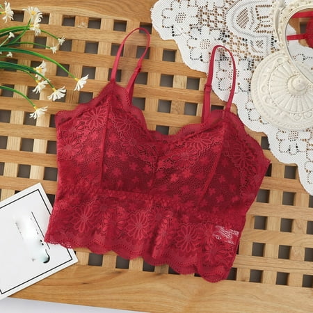 CTEEGC Promotion Women s Lace Bralette Backless Sling Bra Anti-glare Print Hollow Out Underwear Comfort Padded Bralette Red
CTEEGC Promotion Women s Lace Bralette Backless Sling Bra Anti-glare Print Hollow Out Underwear Comfort Padded Bralette Red