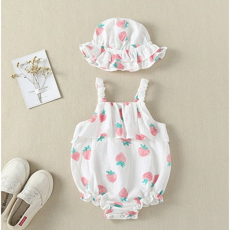 Yubatuo Newborn Infant Baby Girls Straps Strawberry Print Romper Sunsuit Hat Bodysuit White 66
Yubatuo Newborn Infant Baby Girls Straps Strawberry Print Romper Sunsuit Hat Bodysuit White 66