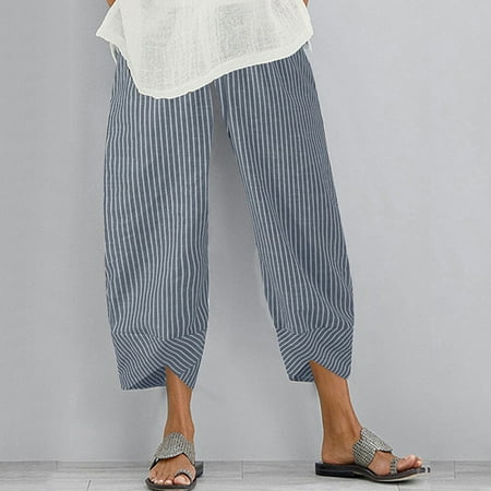 Womens Cotton Linen Capri Pants Summer Elastic Waisted Casual Pants Wide Leg Loose Fit Comfy Pajama Beach Trousers EKOUSN
Womens Cotton Linen Capri Pants Summer Elastic Waisted Casual Pants Wide Leg Loose Fit Comfy Pajama Beach Trousers EKOUSN