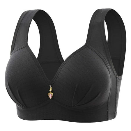 

Azrian Women s Plus Size Seamless Comfy Bra Woman s Embroidered Glossy Comfortable Breathable Bra Underwear No Rims 38 Size Black on Sales