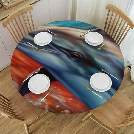 Ocean Dolphin Round Fitted Tablecloth with Elastic Edge Circular Table Cover Waterproof Wipeable Round Elastic Table Cloth
Ocean Dolphin Round Fitted Tablecloth with Elastic Edge Circular Table Cover Waterproof Wipeable Round Elastic Table Cloth