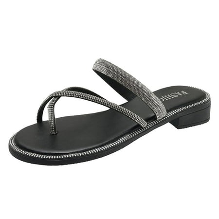 CBGELRT Womens Sandals Black Thong Sandals Double Buckle Sandals Size 13 Sandals Fashion Summer Pattern Elegant And Comfortable Low Heel Rhinestone Flip Flop Beach Slippers
CBGELRT Womens Sandals Black Thong Sandals Double Buckle Sandals Size 13 Sandals Fashion Summer Pattern Elegant And Comfortable Low Heel Rhinestone Flip Flop Beach Slippers
