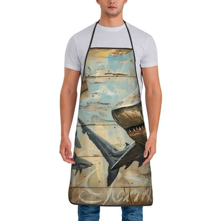 Xecao Wood Grain Shark Print Funny BBQ Chef Aprons for Men Women Adjustable Kitchen Cooking Aprons with Pocket Waterproof Oil Proof No Pilling Fading
Xecao Wood Grain Shark Print Funny BBQ Chef Aprons for Men Women Adjustable Kitchen Cooking Aprons with Pocket Waterproof Oil Proof No Pilling Fading