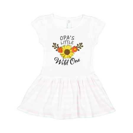 Inktastic Opa s Little Wild One with Beautiful Sunflower Gift Toddler Girl Dress