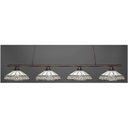 Bar Light with Royal Merlot Glass Shade in Bronze Finish