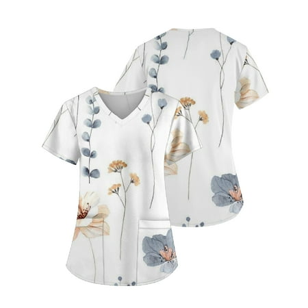 Yubatuo Women Plus Size Scrubs Top with Pockets V-Neck Short Sleeve Printed Work Blouse for Women White 5XL
Yubatuo Women Plus Size Scrubs Top with Pockets V-Neck Short Sleeve Printed Work Blouse for Women White 5XL