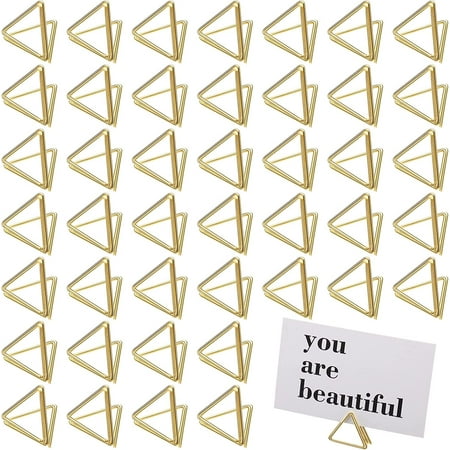 OFOCASE 24 Pcs Place Card Holder Triangle Shape Table Number Holder Mini Name Card Holder Place Setting Holder Picture Clips Stand Gold
OFOCASE 24 Pcs Place Card Holder Triangle Shape Table Number Holder Mini Name Card Holder Place Setting Holder Picture Clips Stand Gold