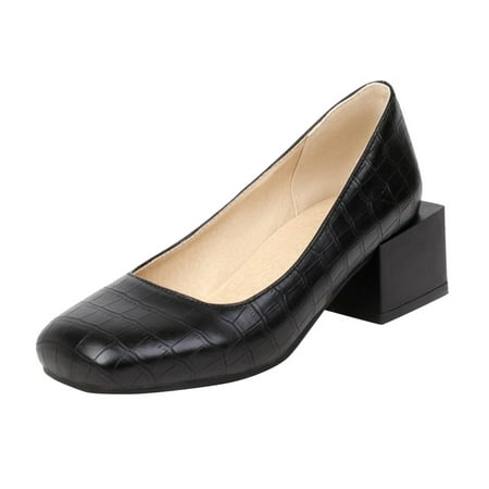 Cathalem Ladies Fashion Stone Pattern Color Blocking Leather Square Head Low Top Thick High Heeled Shoes Black 38
Cathalem Ladies Fashion Stone Pattern Color Blocking Leather Square Head Low Top Thick High Heeled Shoes Black 38