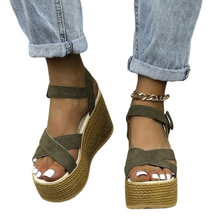 Women Wedge Espadrille Sandals Buckle Open Toe Summer Platform Heeled Shoes Casual Sandals
Women Wedge Espadrille Sandals Buckle Open Toe Summer Platform Heeled Shoes Casual Sandals