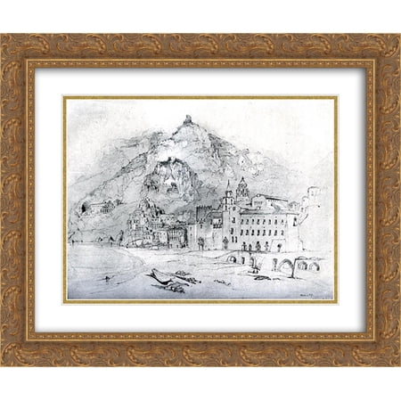 John Ruskin 2x Matted 24x20 Gold Ornate Framed Art Print 'Amalfi '