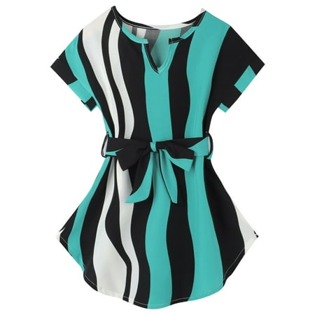 ZRBYWB Toddler Girls Dresses Short Sleeve Color Stripe V Neck Dress Bowknot Strap Set For Kids Clothes Summer Girl Clothes
ZRBYWB Toddler Girls Dresses Short Sleeve Color Stripe V Neck Dress Bowknot Strap Set For Kids Clothes Summer Girl Clothes