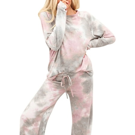 Rejlun Women Nightwear Suit Tie Dye Sleepwear Outfits Crew Neck Pajamas Set Casual Pjs Loose Homewear Home Clothes Pink M
Rejlun Women Nightwear Suit Tie Dye Sleepwear Outfits Crew Neck Pajamas Set Casual Pjs Loose Homewear Home Clothes Pink M