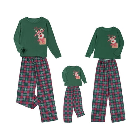 Family Christmas Pjs Matching Sets Reindeer Print Long-Sleeves Tops with Plaid Pants for Adults and Kids Holiday Xmas Sleepwear Set
Family Christmas Pjs Matching Sets Reindeer Print Long-Sleeves Tops with Plaid Pants for Adults and Kids Holiday Xmas Sleepwear Set