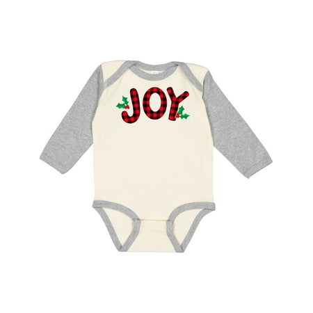 Inktastic Plaid Holly Joy Gift Baby Boy or Baby Girl Long Sleeve Bodysuit