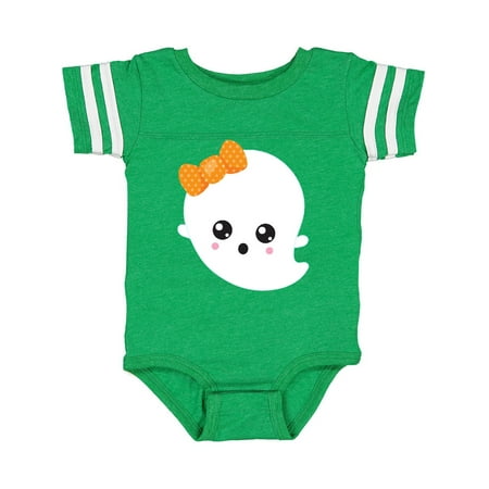 Inktastic Cute Ghost Ghost Wearing Ribbon Halloween Gift Baby Girl Bodysuit