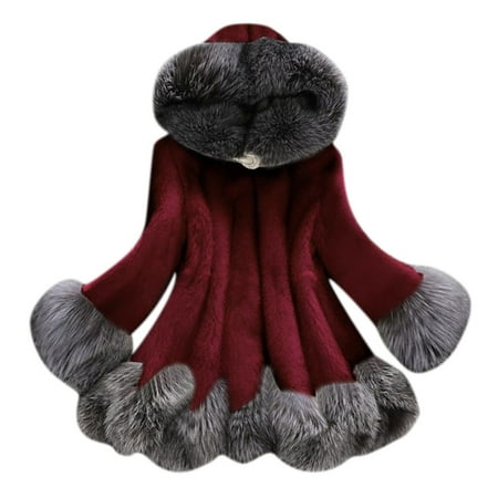 Winter Coats for Women Fashion Faux Fur Warm Jacket Plus Size Long Sleeve Casual Fleece Collar Hooded Overcoat
Winter Coats for Women Fashion Faux Fur Warm Jacket Plus Size Long Sleeve Casual Fleece Collar Hooded Overcoat