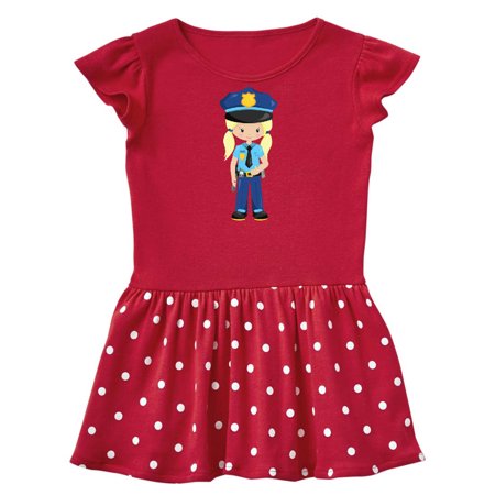 Inktastic Cute Girl Police Girl Blonde Hair Police Uniform Gift Baby Girl Dress