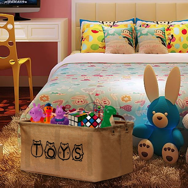 Gimars Toy Basket Box 20" Large Toy Chest Storage Bin Organizer Collapsible Toy Trunk Box for Kids, Girls, Boys, Children, Baby, Toddler, Playroom, Kids Room, Nursery, Kids Toy, Dog Toy