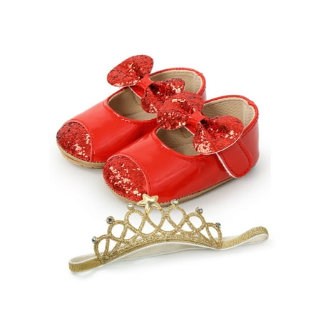 Rotosw Infant Sandals Glitter Dress Sandal Bow Princess Shoes Cute Rubber Soft Sole Loafers Birthday Lightweight First Walking Shoe Red With Hair Band 6C
Rotosw Infant Sandals Glitter Dress Sandal Bow Princess Shoes Cute Rubber Soft Sole Loafers Birthday Lightweight First Walking Shoe Red With Hair Band 6C