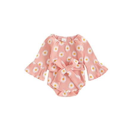 Loalirando Baby Girls Rompers Daisy Boat Neck Long Sleeve Bodysuits with Belt
Loalirando Baby Girls Rompers Daisy Boat Neck Long Sleeve Bodysuits with Belt