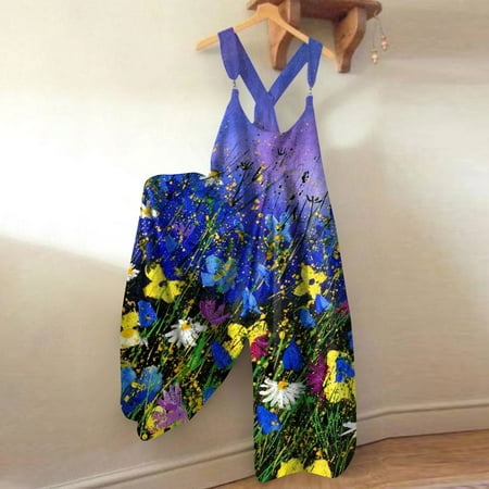 Strungten Wide Leg Overalls For Women Casual Loose Sleeveless Jumpsuits Retro Print Metal Button Long Pant Romper Jumpsuit With Pocketsone piece jumpsuits for women 
Strungten Wide Leg Overalls For Women Casual Loose Sleeveless Jumpsuits Retro Print Metal Button Long Pant Romper Jumpsuit With Pocketsone piece jumpsuits for women