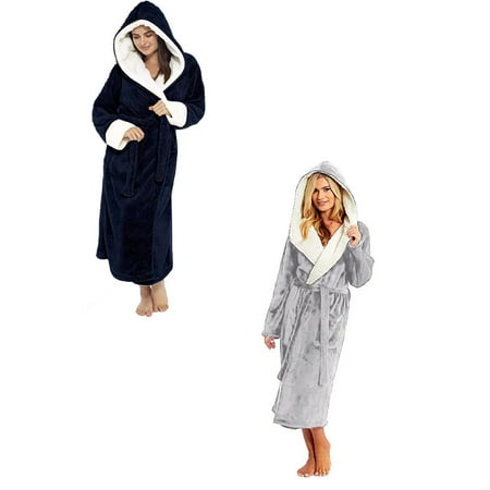 Dtydtpe Women Winter Plush Lengthened Shawl Bathrobe Home Clothes Long Sleeved Robe Coat Sleep Gown *2PCS
Dtydtpe Women Winter Plush Lengthened Shawl Bathrobe Home Clothes Long Sleeved Robe Coat Sleep Gown *2PCS