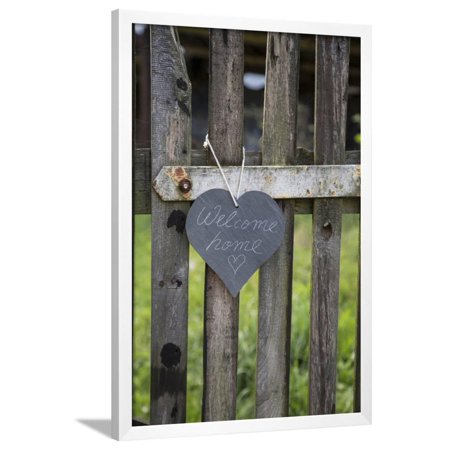 Slate Heart, Marks, Welcome Home, Old Fence Framed Print Wall Art By Andrea Haase