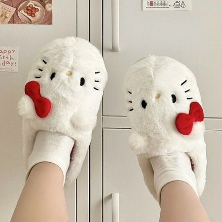 Cartoon Hello Kitty Plush Warm Slippers Thickened Autumn And Winter Non-slip Home Flat shoes
Cartoon Hello Kitty Plush Warm Slippers Thickened Autumn And Winter Non-slip Home Flat shoes