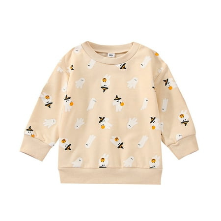 Sunisery Kids Baby Girls Boys Halloween Pullover Tops Long Sleeve Round Neck Pumpkin/Ghost Print Sweatshirt 
Sunisery Kids Baby Girls Boys Halloween Pullover Tops Long Sleeve Round Neck Pumpkin/Ghost Print Sweatshirt