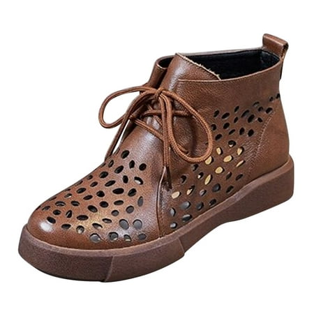 Fashion Women Solid Color Hollow Comfortable Flat Lace Up Short Booties Round Toe Shoes
Fashion Women Solid Color Hollow Comfortable Flat Lace Up Short Booties Round Toe Shoes