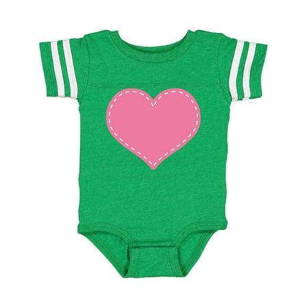 Inktastic Pink Heart (Stitch Border) Gift Baby Girl Bodysuit