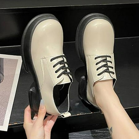Cathalem Wide Head Small Leather Shoes For Women Antique Leather Thick Soles With Skirts French Girls Women Shoes for Work Casual White 7
Cathalem Wide Head Small Leather Shoes For Women Antique Leather Thick Soles With Skirts French Girls Women Shoes for Work Casual White 7