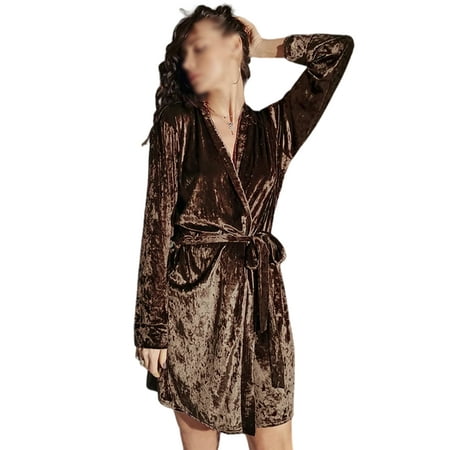 Avamo Bathrobes for Women Plain Bathrobe Long Sleeve Nightgowns Lounge Loose Pajamas Lace Up Robes Dark Khaki S
Avamo Bathrobes for Women Plain Bathrobe Long Sleeve Nightgowns Lounge Loose Pajamas Lace Up Robes Dark Khaki S