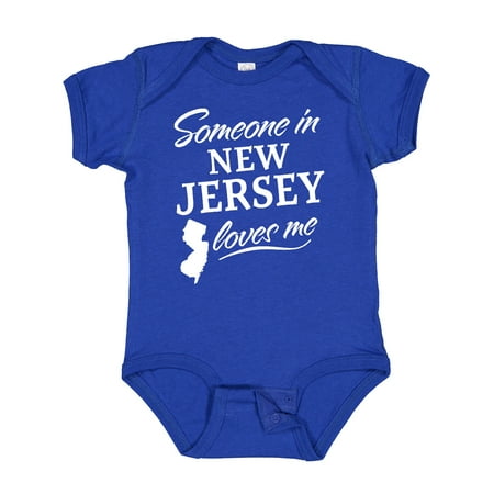 Inktastic Someone in New Jersey Loves Me Gift Baby Boy or Baby Girl Bodysuit